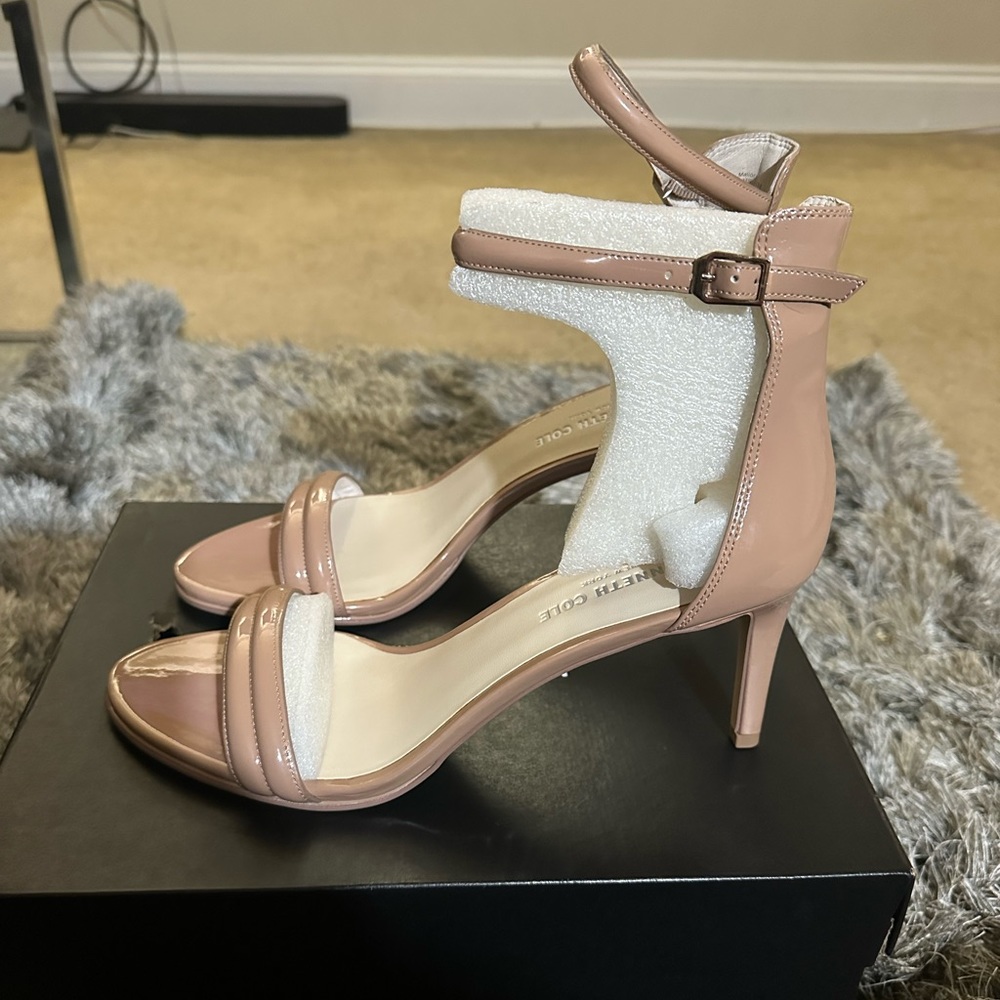 Kenneth Cole Mallory Open Toe Nude Heels
